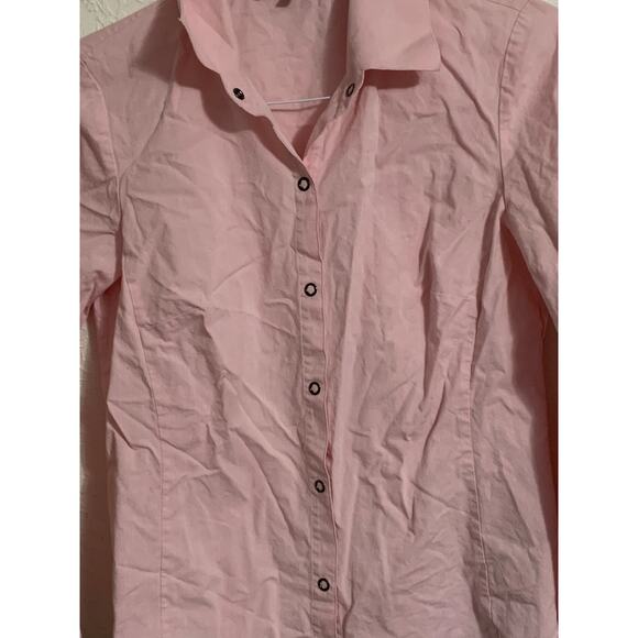 Lafayette 148 Top Button Down Collar Pink 4 Classic prep - Picture 7 of 7